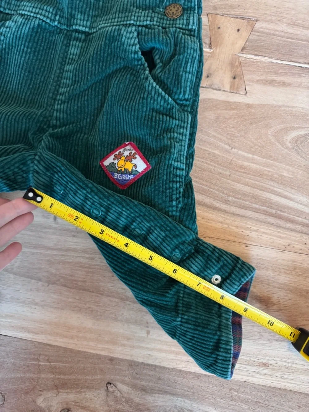 Vintage OshKosh B'gosh emerald green corduroy toddler overalls
